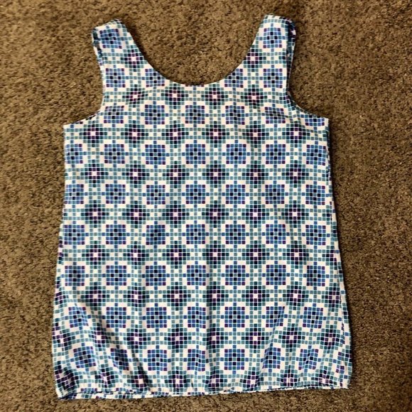 Nicole by Nicole Miller Blouse Womens L Used Sleeveless Blue Purple Cream - Picture 11 of 12